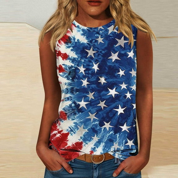 Aloohaidyvio Plus Size American Flag Tank Top Women Sexy V Neck Sleeveless Patriotic Shirt USA Flag 4th of July Tee Tops