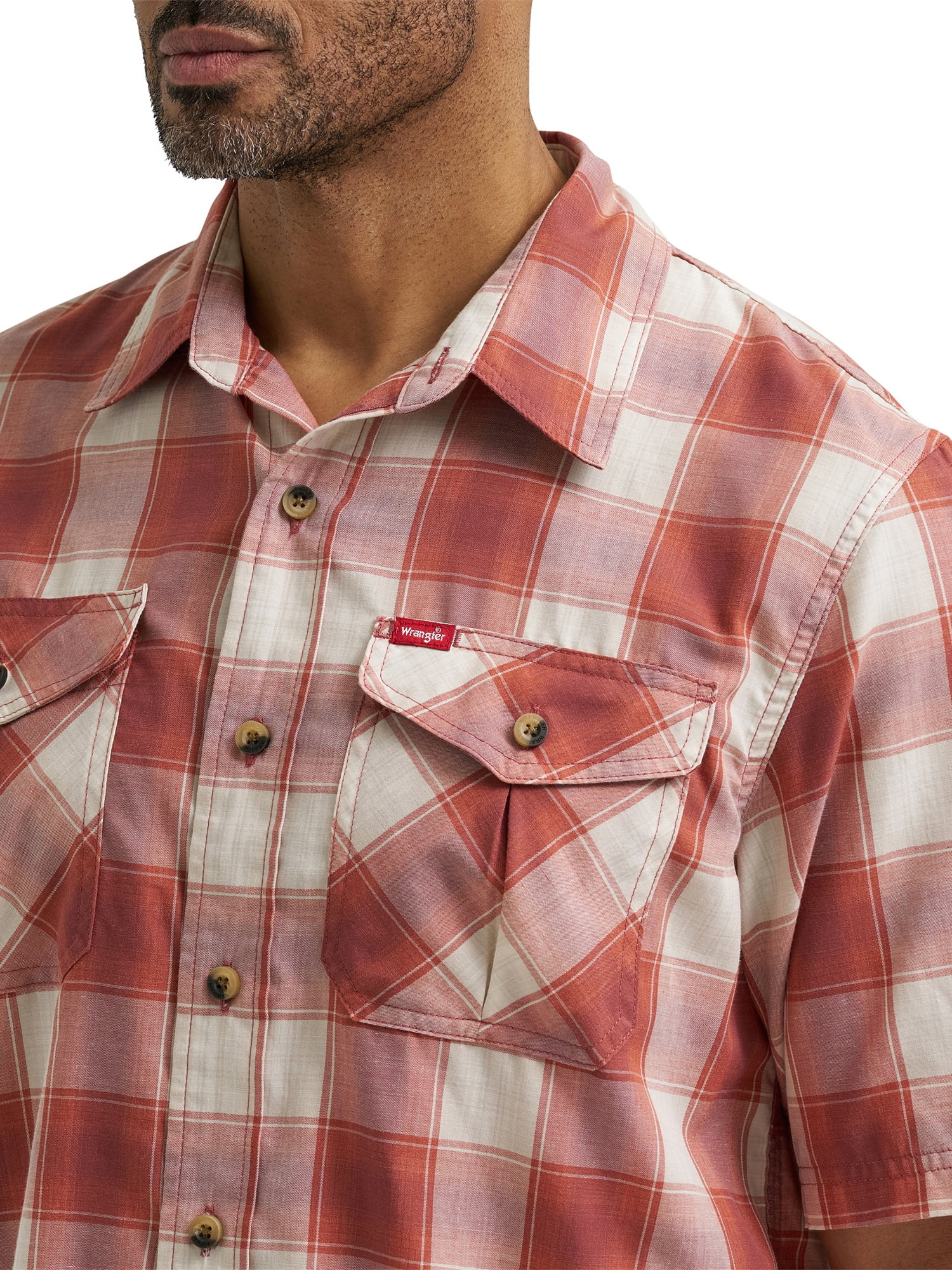 Wrangler® Men's Relaxed Stretch Poplin Shirt, Sizes S-5XL