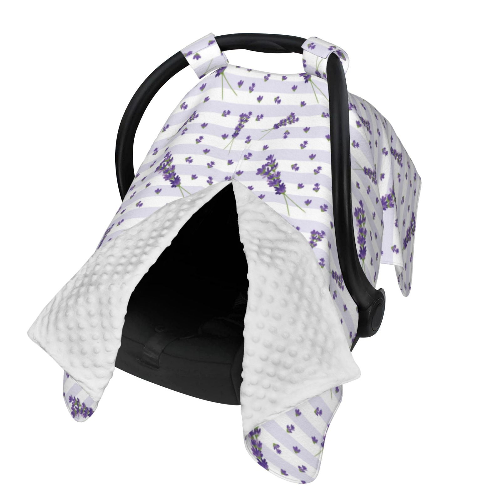Naloa Lavender Flowers Baby Car Seat Cover, Breathable Baby Carrier Cover, Multiuse Baby Carrier Cover & Nursing Breastfeeding Cover