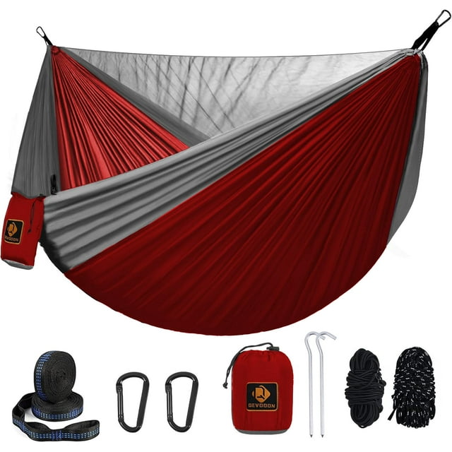 Hamaca de camping Qevooon con mosquitera, nailon ligero