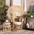 thumbnail image 4 of Pemberly Row Modern Bohemian Natural Brown Rattan Peacock Accent Chair, 4 of 10