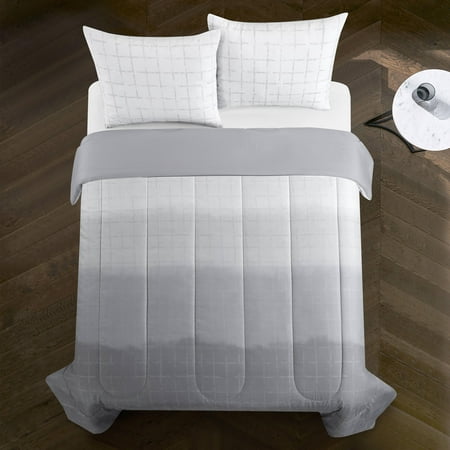 Casa Ombre Metallic Comforter Set, Full/Queen, Grey