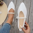 thumbnail image 4 of DIVVce Pointed Toe Flats For Women Stretch Knit Pearl Beaded Single Thin Strap Slip On Flat Shoe Footwear, 4 of 7