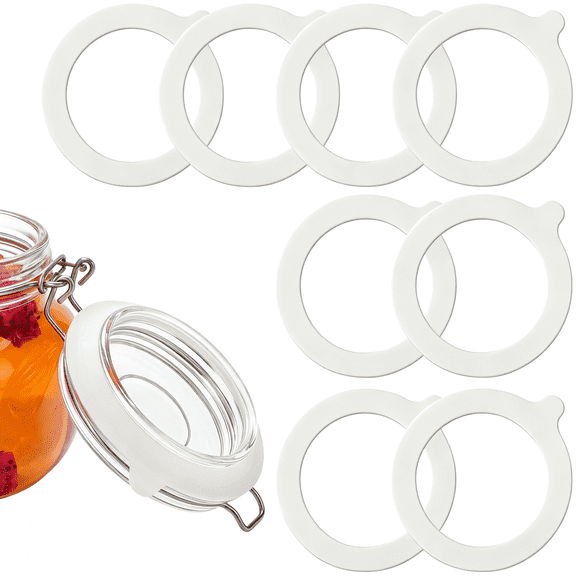 ACDANC 8Pcs Silicone Jar Gaskets,4.5In Airtight Rubber Seals for Glass Jars,Large Rubber Gasket Ring Replacement Seal for Wide Mouth Canisters