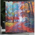 thumbnail image 4 of Ambesonne Colorful Shower Curtain, Trees Park Fall Autumn, 69"Wx84"L, Multicolor, 4 of 5