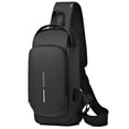 thumbnail image 1 of Bandolera Geanbun antirrobo USB, impermeable, negra, 1 of 8