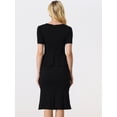 thumbnail image 4 of Vestido Peplum con Cuello Redondo y Botones de Mujer Vestido Elegante de Negocios Negro S, 4 of 5