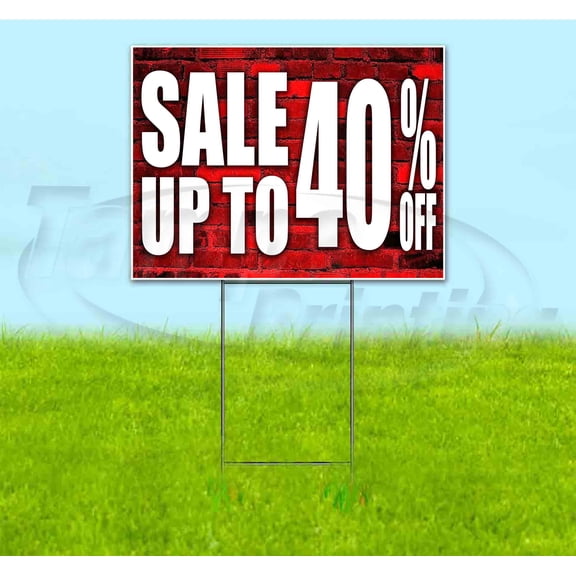 Sale Up To 40% Off (18"" X 24"") Yard Sign, Includes Metal Step Stake