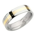 thumbnail image 2 of Mens 6mm Titanium Wedding Band Ring with 14 Gold Inlay, 2 of 6