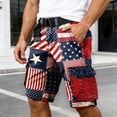 thumbnail image 2 of Mens Cargo Shorts Men's Stars and Stripes Print Utility Shorts Casual Workwear Navy Shorts with Art and Comfort Fit Red M, 2 of 5