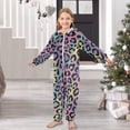 thumbnail image 6 of Soft Big Kids Onesie Pajamas Cozy Loose-Fit Jumpsuits for kids with Pockets for Christmas Lounge & Play Rainbow Colors Leopard Print, 6 of 8