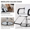 thumbnail image 4 of CL.HPAHKL Barber Chair Hair Salon Chair, Heavy Duty Hydraulic Pump Shampoo Chair Adjustable Hair Styling Chair for for Barbershop Home, White, 4 of 7
