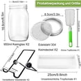 thumbnail image 2 of Sprouting Jar Kit, the Key to Easy Sprouting of Various Seeds, Including Screen Sprout Lid, Adjustable Stands, Stainless Steel Sprouting Caps, and Multipurpose Jars for a Healthier Lifestyle (2 Pack), 2 of 5