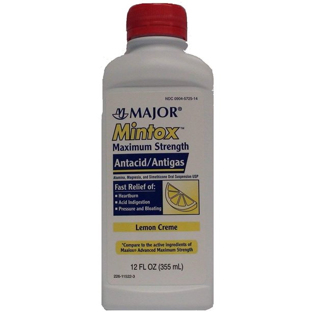 Major Mintox Maximum Strength Antacid AntiGas Liquid, 12 Fl. Oz