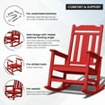 thumbnail image 6 of LOYALICE Outdoor High Back Porch Rocking Chair Set of 2,HDPE Oversized Adirondack Slat Rocker Chairs for Patio,Garden,Lawn,Balcony,Red, 6 of 9