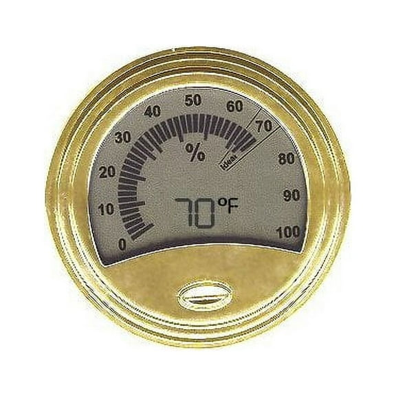 Round Gold Finish Digital Hygrometer/Thermometer