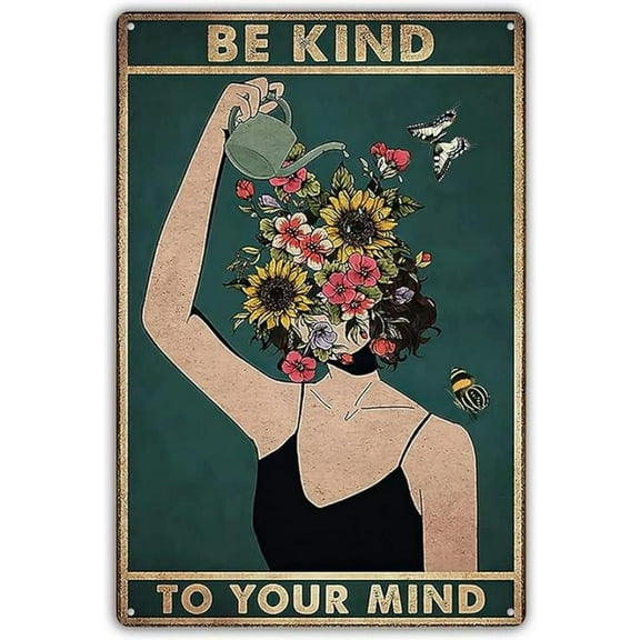 Daily Gratitude Inspirational Metal Tin Sign Green Boho Room Aesthetic Decoration Home Kitchen Office Bedroom Cafes Wall Decor 8x12 Inch