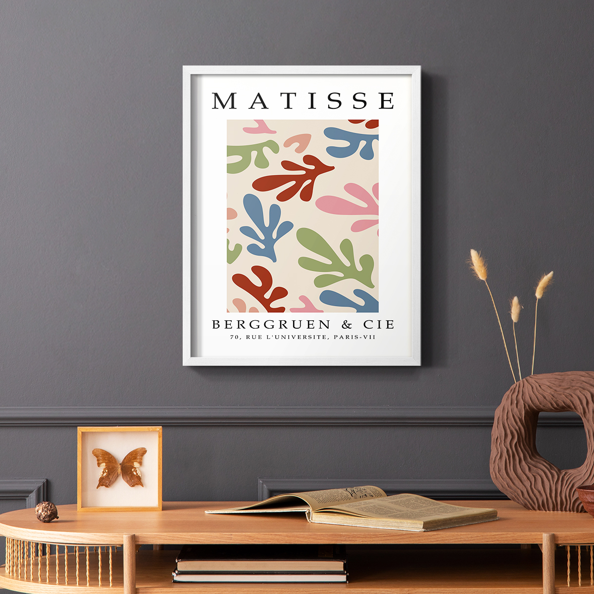 Matisse CIII Framed Print in White Solid Wood 8 x 10 Framed Print