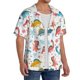 thumbnail image 2 of Fotbe Dinosaur Camisa Estampada de Manga Corta para Hombre, Casual de Verano, Estilo Playero, Sin Arrugas-Small, 2 of 5