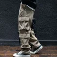thumbnail image 4 of Pantalones de hombre multibolsillos primavera verano casual multibolsillos pantalones de hombre cargo de alta calidad ajuste regular estilo coreano Harajuku, 4 of 4