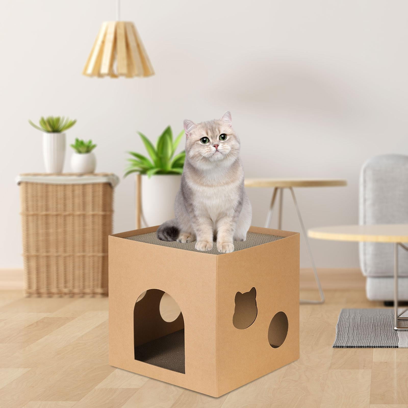 Bvdfgk Cat Box Cats Bed Pet Supplies Accessories with Scratch Pads Corrugated Cardboard Brown L