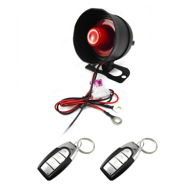 12 V Practical Anti-theft Vibrations Alarm One Way Vehicle Burglar Alarm Securitys Protections Sensitivity Adjustable Universal Car Anti-theft Device Set with 2 Remote Controls