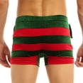 thumbnail image 2 of iEFiEL Men Velvet Bulge Pouch Striped Boxer Shorts with Bells Christmas Holiday Cosplay Costume, 2 of 7