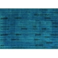 thumbnail image 1 of Ahgly Company Machine Washable Indoor Rectangle Persian Turquoise Blue Bohemian Area Rugs, 4' x 6', 1 of 4