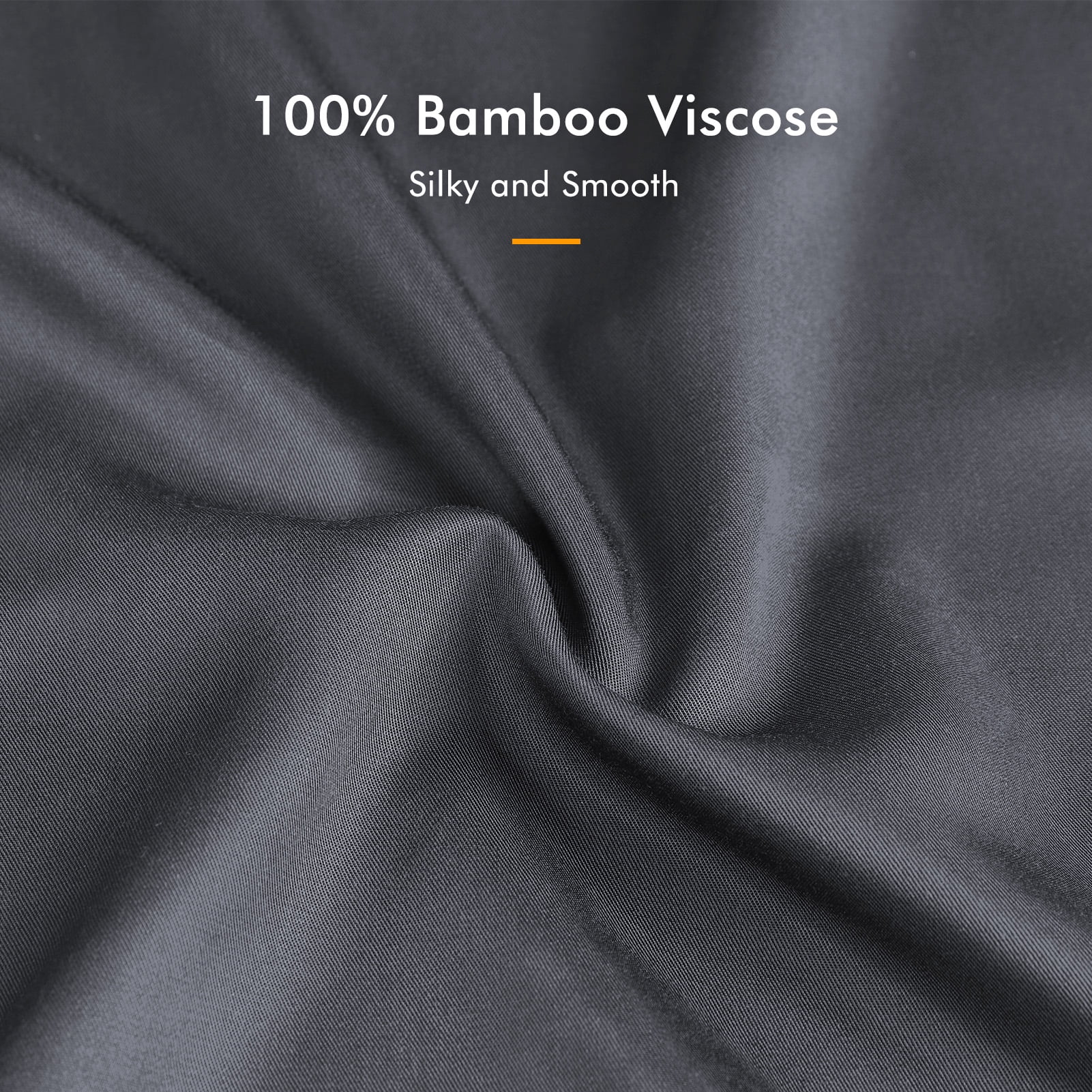 SORMAG Black Standard Pillow Cases Bamboo Cooling Pillowcases Set of 2 Pack,20x26 inches