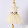 thumbnail image 3 of Mercatoo I𝐧fant Baby Girls Rib-Knit Sleeveless Strap Dress Embroidered Flower Thin Mesh Tutu Su𝐧dress Summer Clothes, 3 of 3