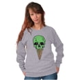 thumbnail image 4 of Cool Melting Skull Ice Cream Cone Unisex Plus Fleece Graphic Sweatshirt Brisco Brands 2X, 4 of 5