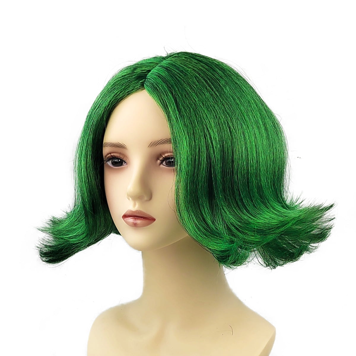 Green Bob Wig Disgust Short Wavy Green Wig With Scarf For Kids