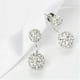 thumbnail image 2 of Pendientes de diamantes para mujer, con forma de estrella y doble bola, con cierre de cristal de doble cara, parte delantera y trasera, en plata., 2 of 5