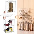 thumbnail image 2 of Caja de exhibición transparente XXX Grande contenedores de almacenamiento de plástico apilables con tapa organizadores de caja de zapatos para botas d, 2 of 6