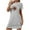 Gray, variant on Women's Cute Chest Print Crewneck Short Sleeve One-Piece Sleepwear Dress | S-2XL | Polyester Spandex Loungewear