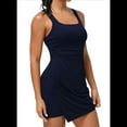 thumbnail image 2 of Vestido de Tenis para Mujer, Vestido Deportivo, Vestido de Entrenamiento, Vestido de Falda Pantalón, Trajes de Golf, Azul Marino, Talla S, 2 of 7