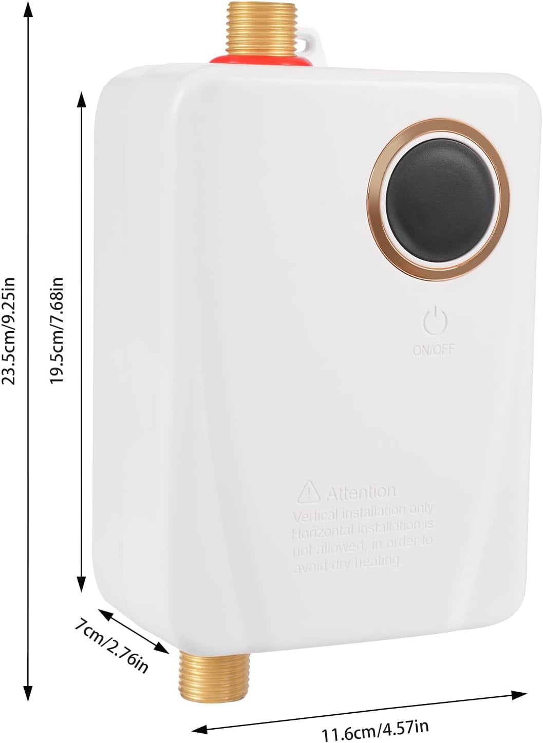 3000W 110V Tankless Water Heater Electric, Instant Water Heater Under Sink Electric Mini Tankless Water Heater with Digital Display, On Demand Hot Water Heater for Kitchen, Toilet (White)
