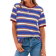 thumbnail image 2 of Camisetas de Corta con Bloques de Color A Rayas, Rojo Vino y Azul Oscuro Talla S, 2 of 7
