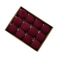 thumbnail image 2 of 12 piezas de adornos de bolas de Navidad Strade Fareast Limited decoración única y práctica Rojo oscuro, 2 of 8