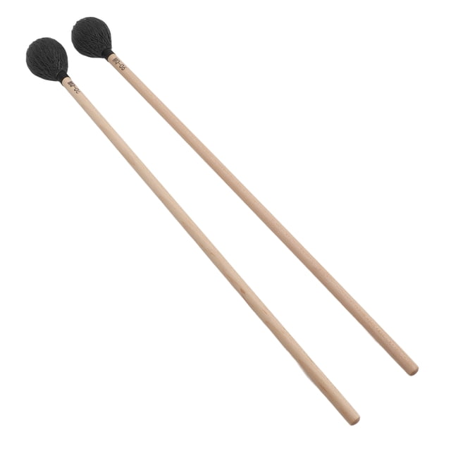 Keyboard Marimba Mallets, Professional Soft Playing Comfortable 1 Pair Replacement Yarn Head Mallet With Maple Handle For Percussion Instruments For Beginner Black