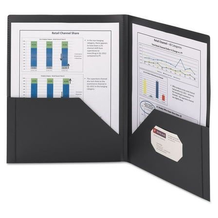 Smead Frame View Poly Two-pocket Folder 87705 - Letter - 8.50" X 11" - 50 Sheet Capacity - 2 Pockets - Polypropylene - Black