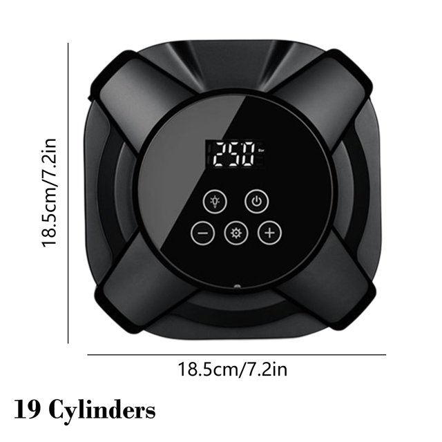 Herunwer Portable 12V Air Compressor with Digital Pressure Gauge, Built-in LED Light, and USB Charging Port