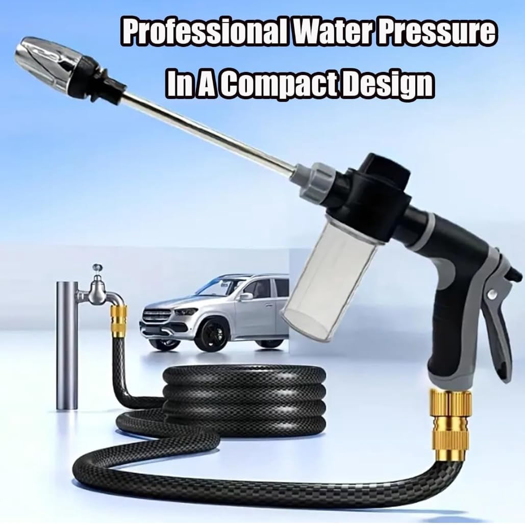 HoseHawk Pressure Washer, Hose Hawk Pro - Professional Water Pressure in a Compact Design, Multi Function High Pressure Hose Nozzle for Driveway Patio Deck Fence Car Siding