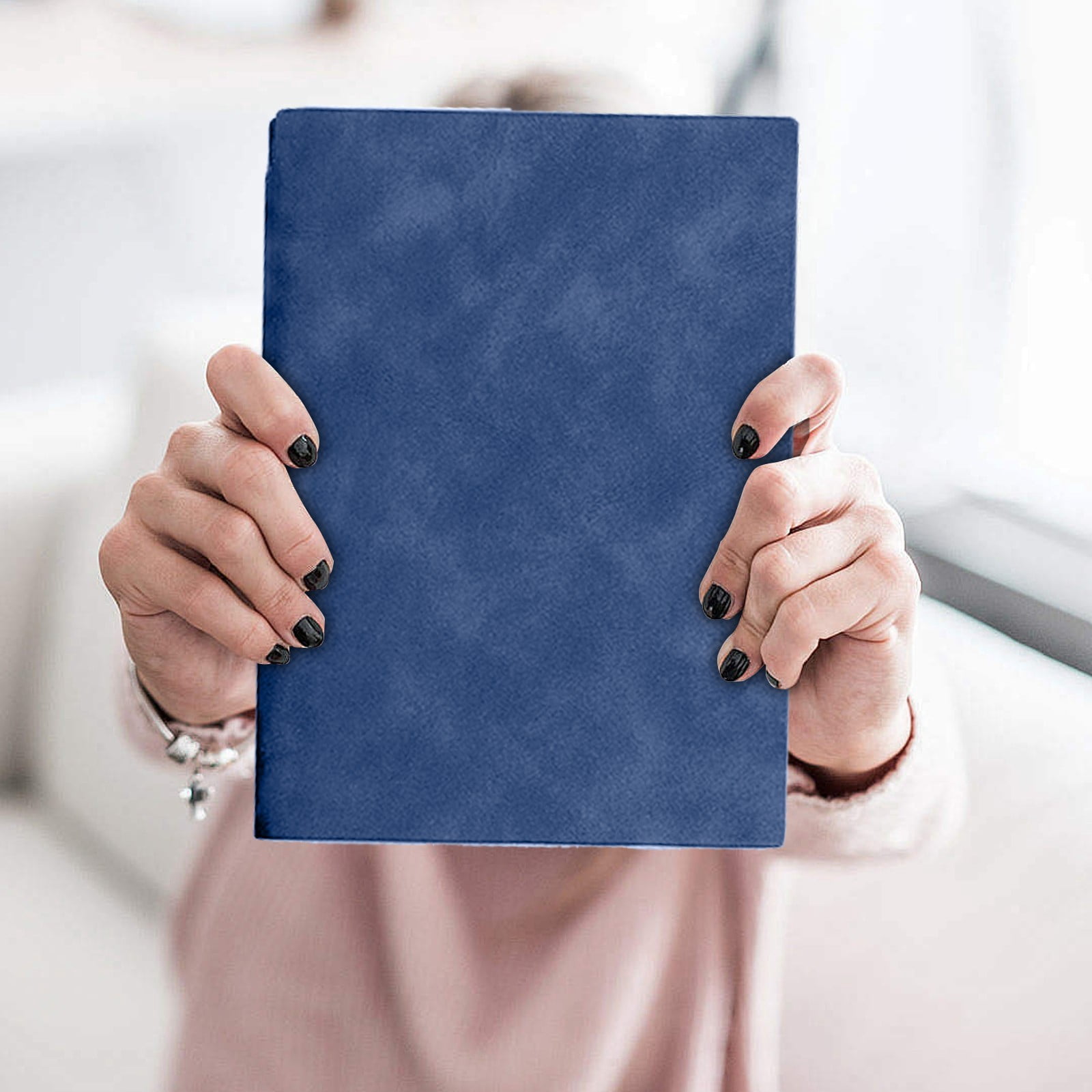 VKLU Executive Journal with Pen Loop, A5 Soft Vegan Leather Notebook for Business Meetings, 100GSM Thick Paper Lined Journal, Dark Blue
