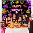 thumbnail image 5 of 7x5ft Halloween Happy Boo Day Backdrop Ghost Theme Birthday Party Banner for Baby Boy 1st Birthday Decorations, 5 of 6