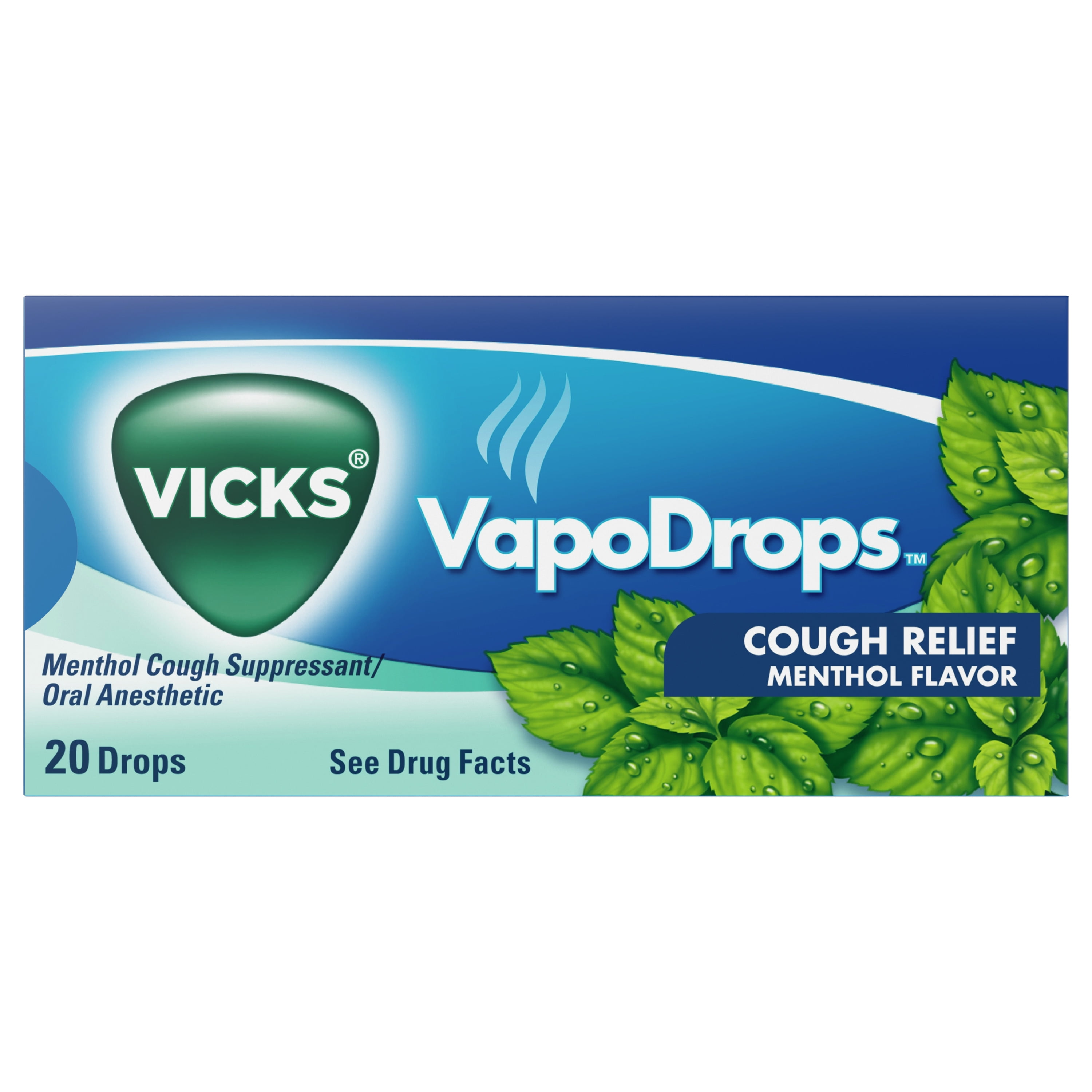 Vicks Vapodrops Cough Relief Menthol Flavored Drops, 20 ct