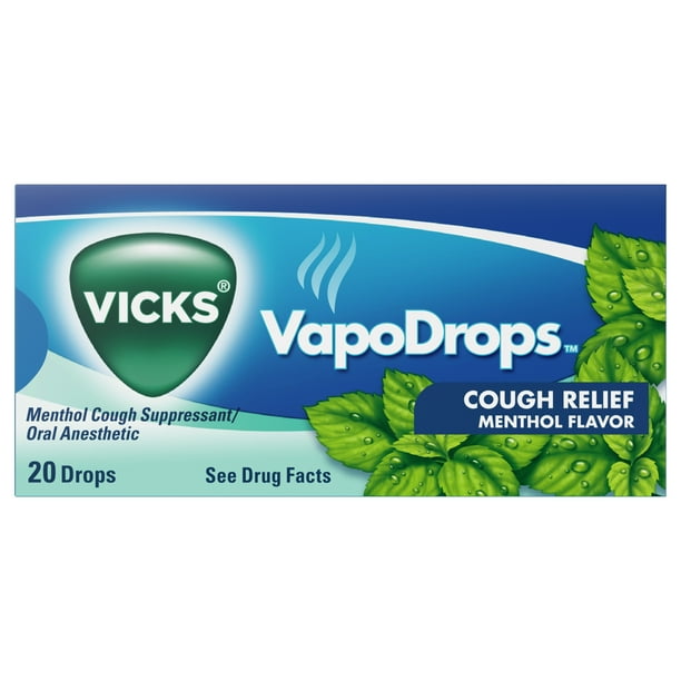 Vicks Vapodrops Cough Relief Menthol Flavored Drops, 20 ct