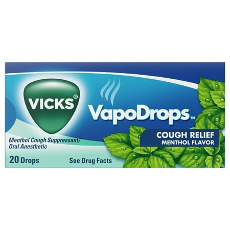Vicks Vapodrops Cough Relief Menthol Flavored Drops, 20 ct