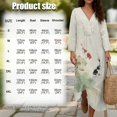 thumbnail image 6 of DISNIMO Womens Casual Maxi Dress Fish Print Linen Style V Neck Dresses Lightweight 3/4 Sleeve Midi Dress Fashion Loose Dress for Women, S, 6 of 6