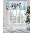 thumbnail image 5 of Blue Coastal Valances for Windows Sea Turtle Starfish Coral Summer Ocean Valance Rod Pocket Light Filtering Short Window Treatments Curtains for Kitchen Bathroom Living Room Bedroom, 42 x 12 Inch, 5 of 7